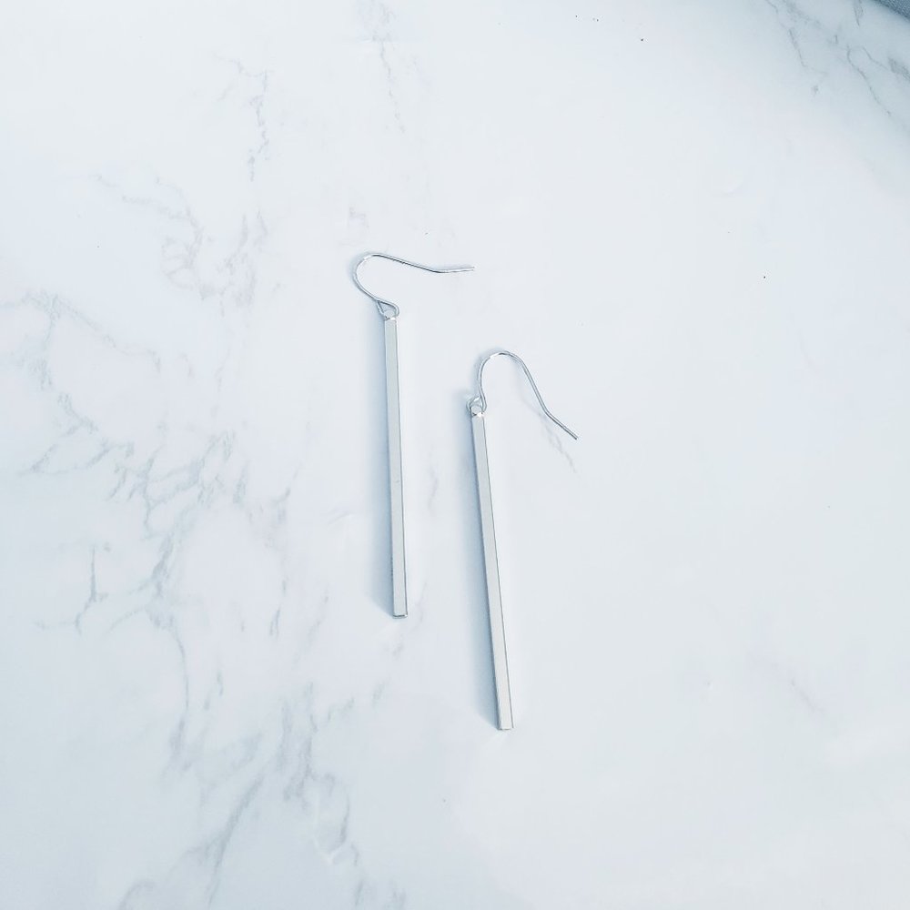 Silver Bar Earrings